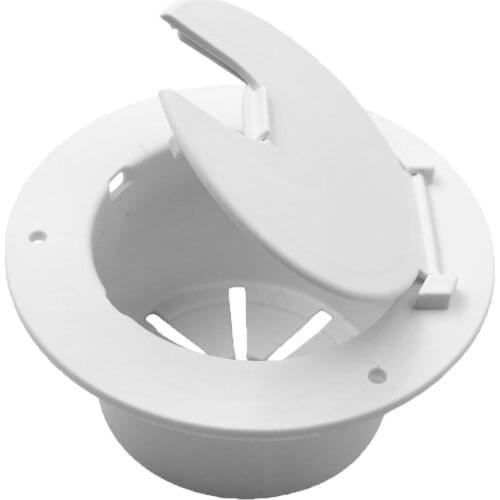 Polar White Deluxe Round RV Electric Cable Hatch With Back For Boat Car