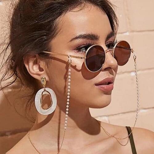 Faux Pearl Wear Resistance Eyeglass Chain Alloy Anti-lost Lightweight All-match Sunglasses Chain Glass Accessories for Daily Wea