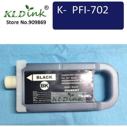 KLDINK - PFI-702BK Black Ink Cartridge ( PFI702 2220B001 Ink) Compatible with imagePROGRAF iPF8100 / iPF9100 printer