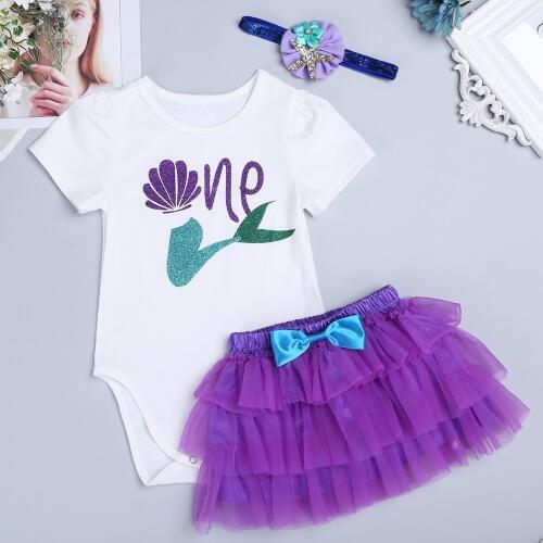 Baby Girl Romper My First Birthday 1st Summer Girls Clothing Sets Newborn Baby Clothes Cute Baby Jumpsuits Infant Girls Clothing