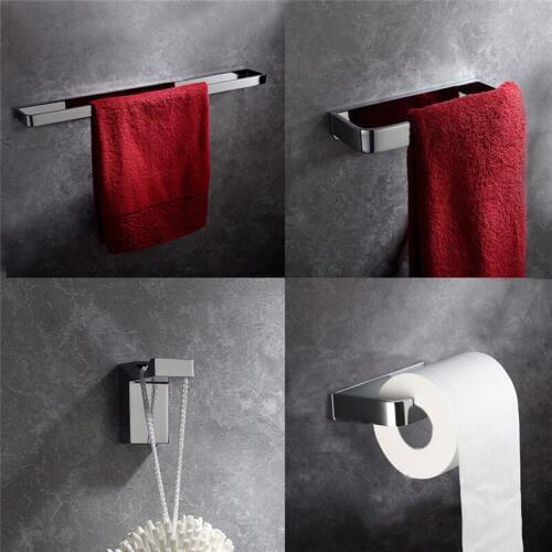 Leyden 4pcs Towel Bar Towel Ring Robe Hook Toilet Paper Holder Wall Mounted Solid Brass Bath Hardware Bathroom Accessories Set