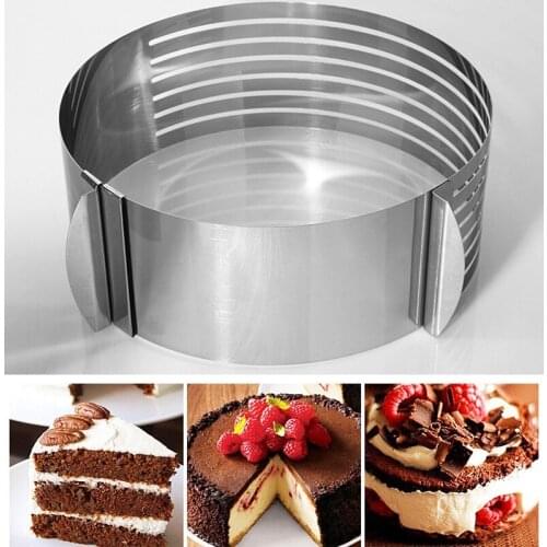 Stainless Steel Adjustable Layer Cake Slicer Kit Mousse Mould Slicing Setting Ring DIY Bakeware Tools cake tools