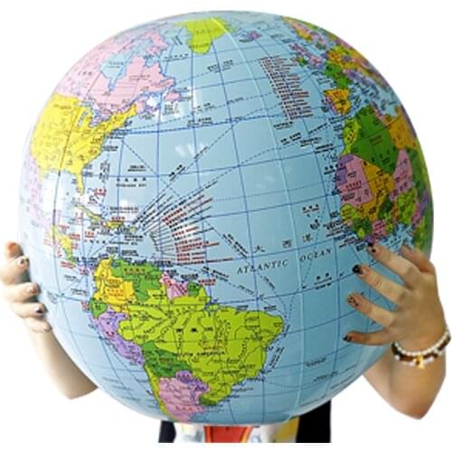 1pcs 54CM Inflatable Globe Map Early Learning World Earth Ocean Beach Ball Kids Geography Educational Supplies Stationery Sale