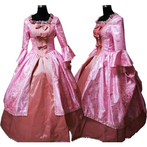 2020 New pink Vintage costumes 18th Duchess Retro medieval Renaissance Reenactment Theatre Civil war Victorian dress D-530