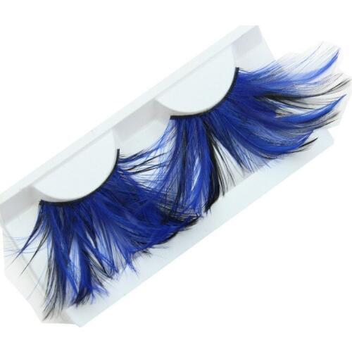 Wholesale New Colorful Artistic Exaggeration False Eyelash Feathers Masquerade Party Fake Eye Lashes 500pairs/lot free shipping