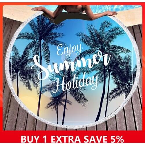 150x150cm Sunset Style Beach Towel Adult Quick-drying Microfiber Bath Towel Female Wrap Skirt Shawl Round Beach Mat Blanket