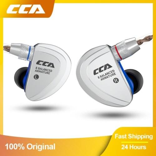 CCA C16 Wired Earphone Detachable Cable 8BA Balanced Armature In Ear Earplugs Headphones With Microphone Monitor Sport Headset