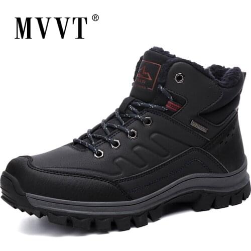 Super Warm Winter Men Boots Waterproof Pu Leather Boots Men Outdoor Shoes Anti-skid Men Ankle Boots Man Hombres Botas