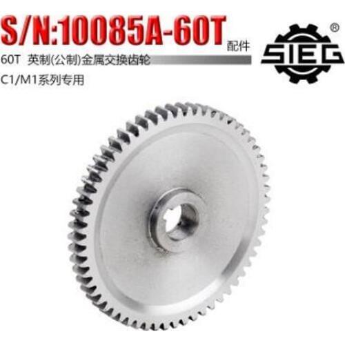 Free shipping 1pc 60T SIEG: S / N: 10085B Exchange gears milling machines C1 M1 metal gear mini lathe gears Metal