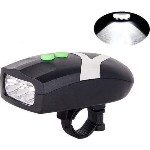 Universal 3 LED Bike Bicycle Light Universal White Front Head Light Cycling Lamp + Electronic Bell Horn Hooter Siren Waterproof