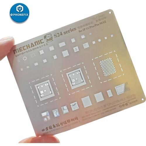 Mechanic High-quality BGA Reballing Stencils 0.08mm for iPhone 5/5/5S/6/7/7Plus/8/8P/X/XS/XR/MAX/11 pro MAX Solder Template