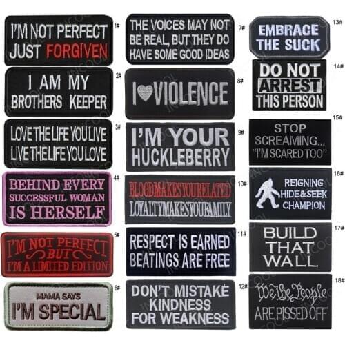 Funny Embroidery Patch Tactical Military Patches Appliques Emblem Full Embroidered Badges For Clothing Backpack Cap Bags