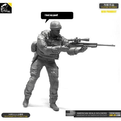 1/35 Resin Kits American Navy Seal Commando Sniper Resin Soldier LOO-26