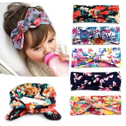 1 Piece MAYA STEPAN Headwrap Baby Headbands Headwear Girls Retro Hair Print Hairband Rabbit Ears Head Band Infant Newborn Floral
