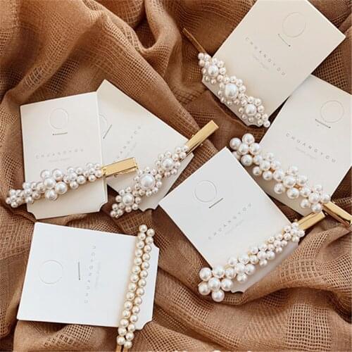 1 PC Pearl Metal Hairclips Women Hair Clip Hairpin Girls Hairpins Barrette Hairgrip Bobby Pin Hair Accessories Dropship New