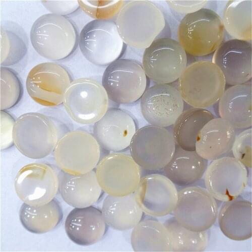 100Pcs 8x4mm Wholesale Gray Agate Round Cab Cabochon DIY Jewelry Making Accessories M18