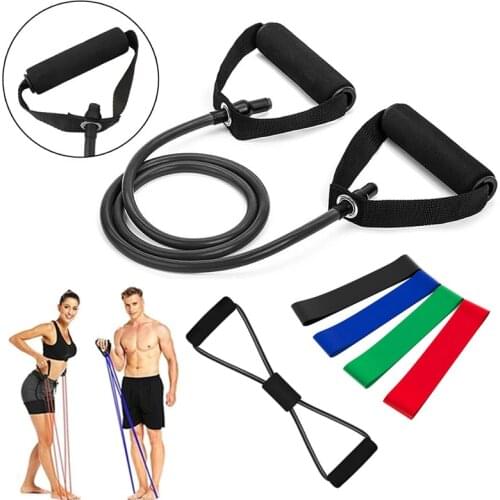 120CM Resistance Bands with Handles Yoga Pull Rope Elastic Fitness Exercise Tube Band for Home Workouts Strength Training