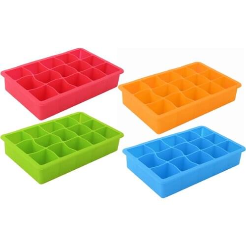 15 Grid Square Silicone Ice Cube Tray DIY Ice Cream Mold Cake Candy Chocolate Pastry Baking Mould Juice Coffee Fruit Ice Maker