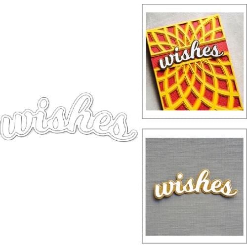 2020 New English Words Wishes and Silhouette Metal Cutting Dies For Cut Paper Craft Making Greeting Card Scrapbooking NO Stamps