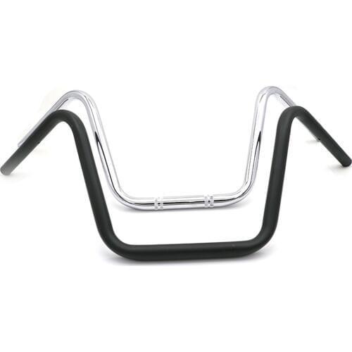 25MM 1" Motorcycle High Rider Steel Handlebars Bars Fits For Honda Kawasaki Suzuki Harley Chopper Bobber Cafe Racer Chrome Black