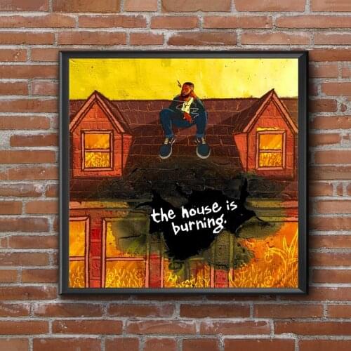 Isaiah Rashad the house is burning Album Cover Poster Music Singer Star Canvas Poster Wall Painting Home Decoration ( No Frame )