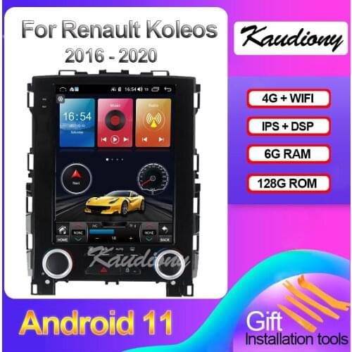 Kaudiony 10.4" Android 10.0 6+128GB For Renault Koleos Car Multimedia Player Auto Radio GPS Navigation Stereo 4G DSP 2016-2020