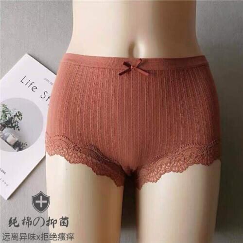Japanese-Style Seamless Underwear Womens Modal Lace Sexy Mid-Waist Seamless Breathable Pure Cotton Large Size Womens Panties