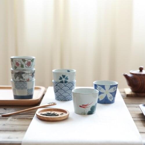 Japanese-style Teacup Household 220ML Ceramic Mini Coffee Mug Small Teacup Single Master Water Cup Drinkware Kung Fu Teacups