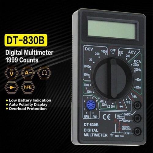 Digital Universal Meter DT-830B LCD Digital Multimeter Digital Tester AC Probe 1000V Ohm For DC Voltmeter 750V Mini Ammeter A1G5
