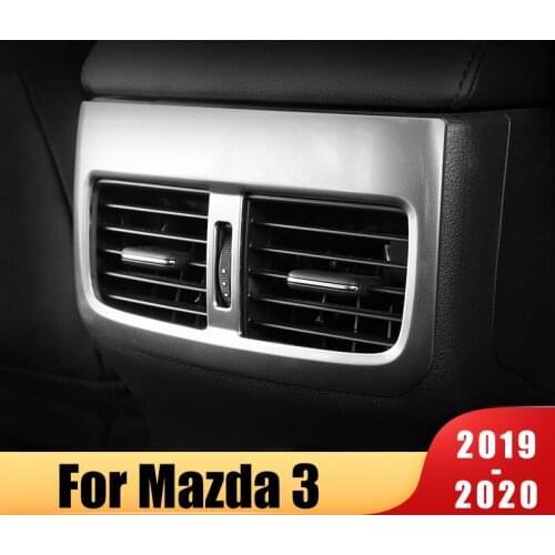 For Mazda 3 Axela 2019 2020 BP Stainless steel Car Interior Rear Air Conditioning Vent Outlet Covers Trim Sticker Accessories