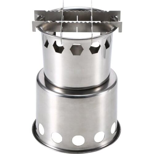 Outdoor Camping Wood Stove Folding Cooking Burners Stainless Steel Picnic Wood Stove Lightweight Wood Furnace Camping Stove