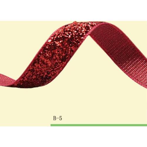 Stretch Red Metallic Velvet Ribbon Velvet Glitter Ribbon 3/8" Stretch Velvet Glitter Ribbon Price Negotiated