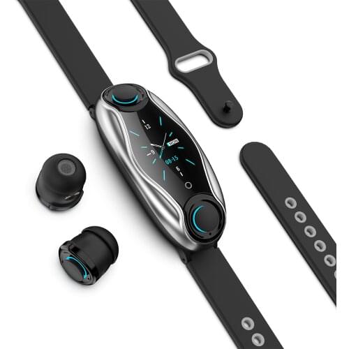 T90 Fitness Bracelet Wireless Bluetooth Earphone 2 In 1 Smartwatch IP67 Waterproof Blood Pressure Sport Android IOS