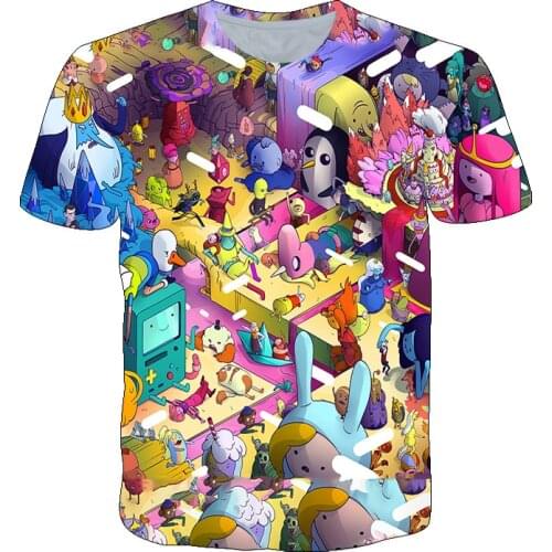 Boys T Shirt Summer 3D Adventure Time Printed T-shirt Kids Funny Harajuku Fashion Top Boys & Girls Super Cool Tee tops 4-14 Year