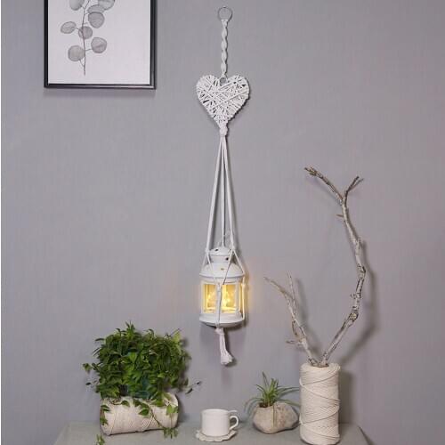 Hand-woven Tapestry Wall Hanging Basket Background Bred Room Decor Cotton And Linen Macrame Bohemian Creaive Simple Pendant