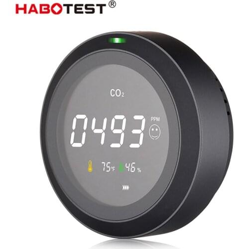 Habotest PTH-5 CO2 Meter Temperature Humidity Tester Air Quality Analyzer Carbon Dioxide Monitor 5000 PPM LCD Color Display