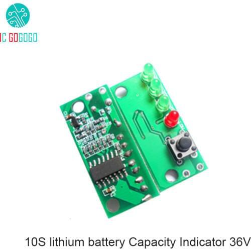 10S Lithium Battery Capacity Indicator 36V Li-ion Lipo Cells Power Level Display Board Tester Meter with Undervoltage Indicator