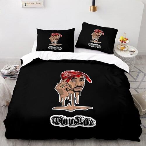 Tupac Duvet Cover Digital Printing Quilt Cover 3pcs Polyester Bedding Set Queen King Comforter Cover Single Double Bedclothes