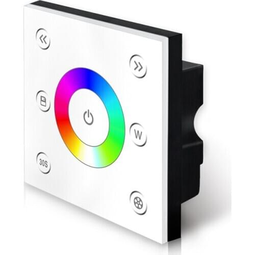 New RGBW Strip LED Controller On Off Wall Mount Touch Screen Touchable AC 85V-265V P4X 2.4G Wireless and DMX Master Console