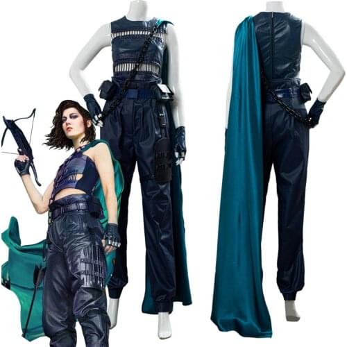 Birds of Prey Harley Cosplay Huntress Helena Bertinelli Costume Cloak Halloween Uniform Suit Adult Women Outfit