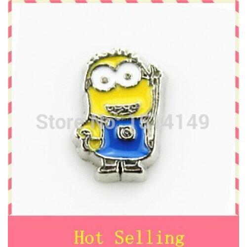 Hot selling minions floating charms living glass floating memory locket