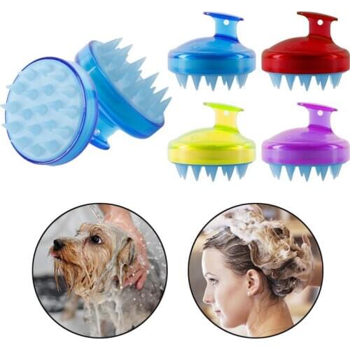 Shampoo Massage Brush Handheld Silicone Scalp Brush Washing Shower Hair Comb Mini Head Meridian Massage Comb