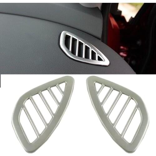 Stainless Steel Matt Interior Dashboard Air Condition Vent Outlet Trim Cover Fit For Chevrolet Cruze 2017-2018