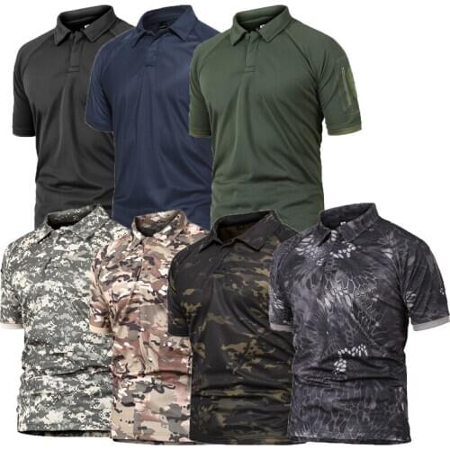 Men Hiking Outdoor Sports Mens T-shirt Multicam Camouflage Quick Dry Short Sleeve Shirt Plus Size T-Shirt Clothing Accessories