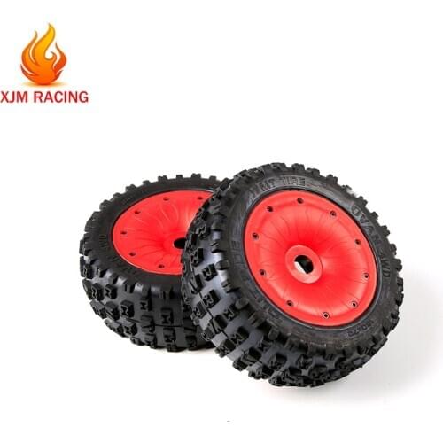 Knobby Wheel Tires Assembly Kits for 1/5 Losi 5ive-T Rovan Rofun LT King Motor X2 Universal BAJA 4WD /SLT Truck Rc Car Toy Parts