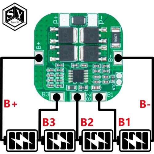 1PCS 4S 14.8V / 16.8V 20A peak li-ion BMS PCM battery protection board bms pcm for lithium LicoO2 Limn2O4 18650 li battery