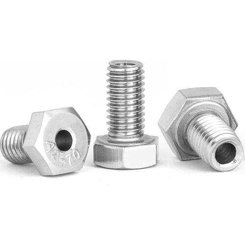 304 stainless steel outer hexagon hollow screw hollow bolt lamp threading through hole screw M5M6M8M10M12M14M16