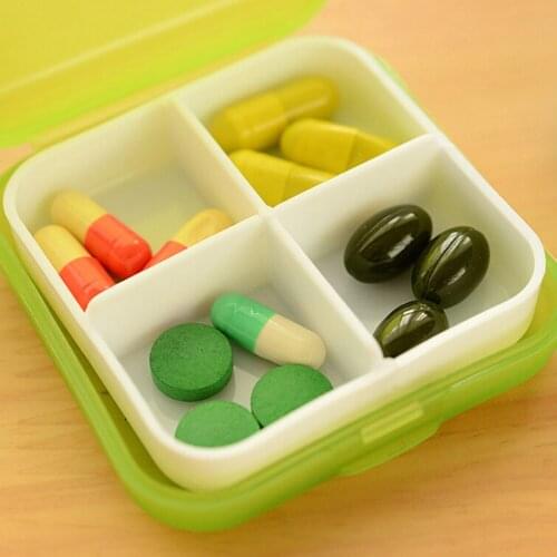 Portable 4 Slot Medicine Case Organizer New Plastic Pill Drug Boxes Container Compartment Medicine Tablet Holder