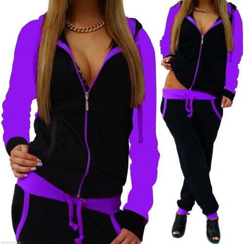 Casual 2 Piece Set Tracksuit Women Zipper Sweatshirt+Pants Sportwear Woman Sports Suit Hooded Hoodies Outfits Female Clothes