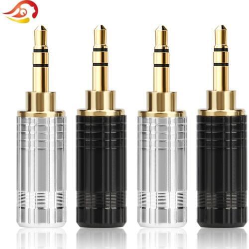 QYFANG 2.5mm Plug Audio Jack 3 Poles Gold Plated Earphone Adapter Stereo 6.0mm Wire Hole Headphone Metal Solder Line Connector